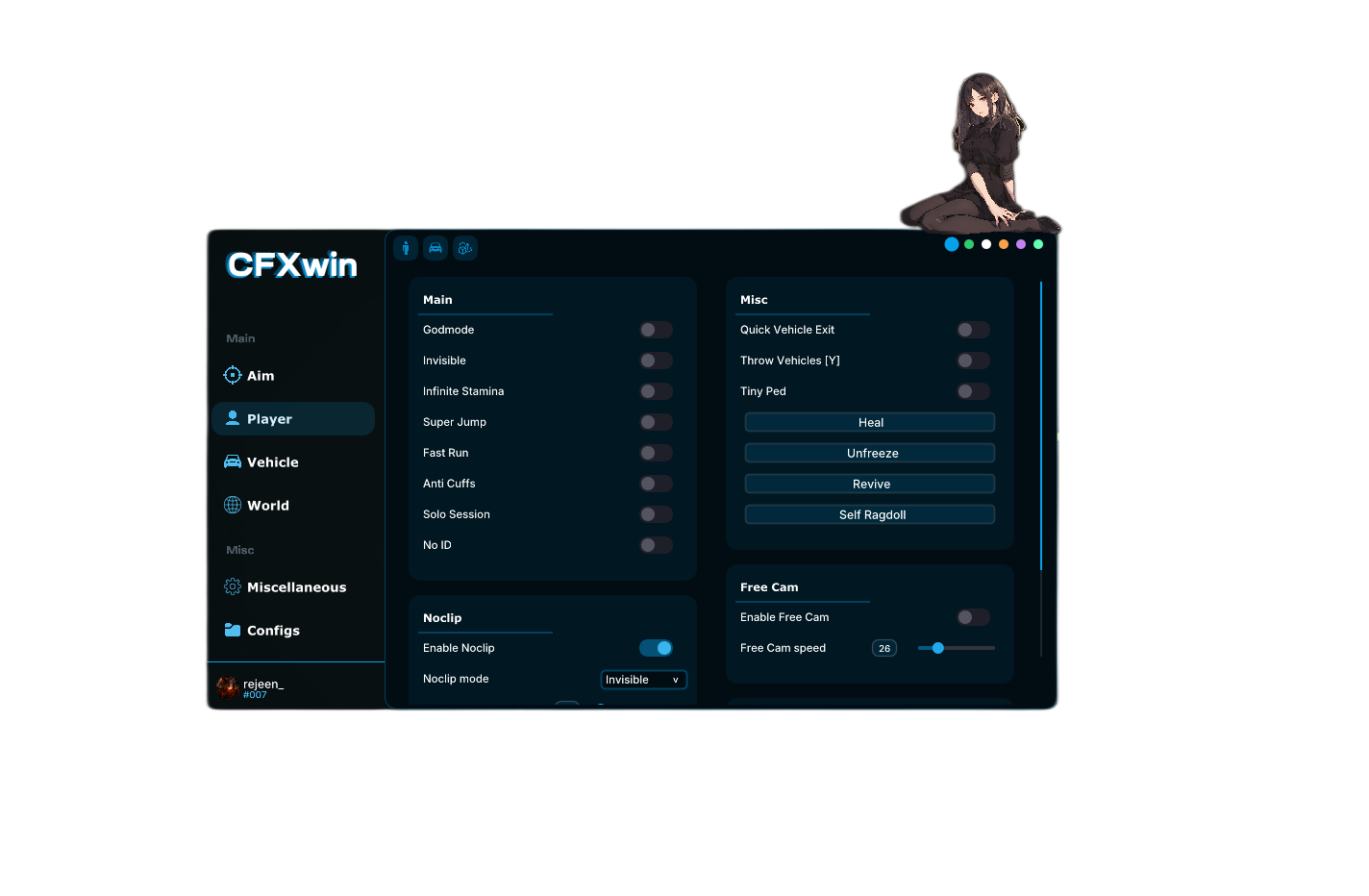 Cfxwin Menu in game